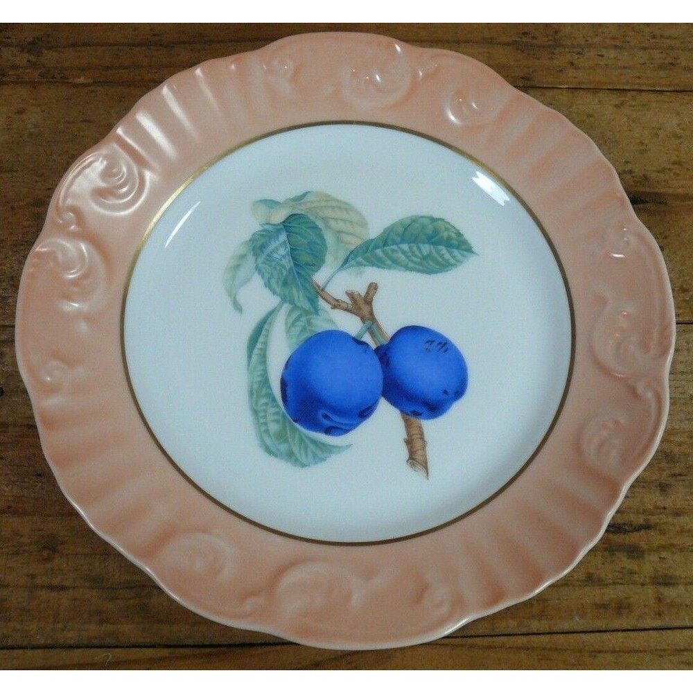 Mottahedeh Vista Alegra Summer Fruit 8" Salad Dessert Plate Plums Portugal